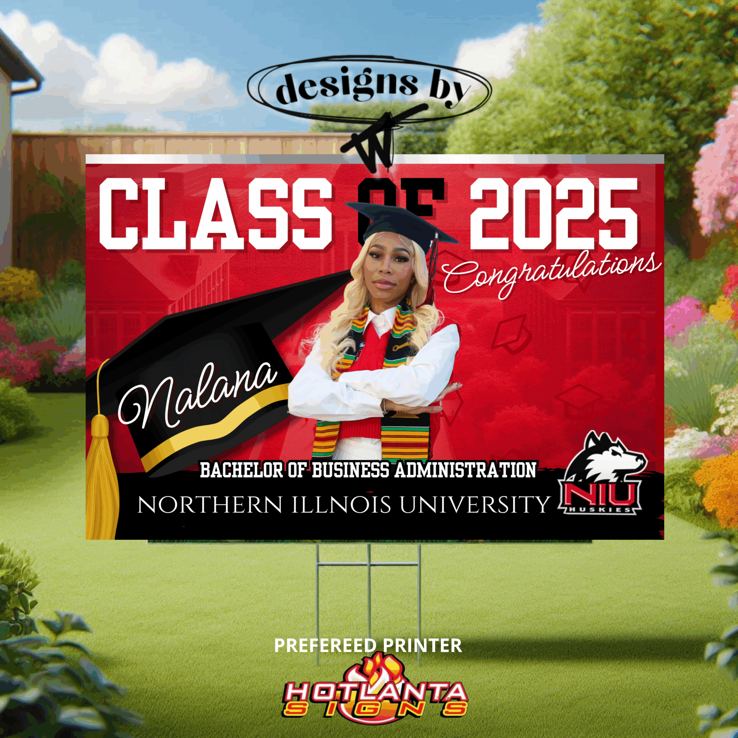Graduation Yard Sign Canva Template