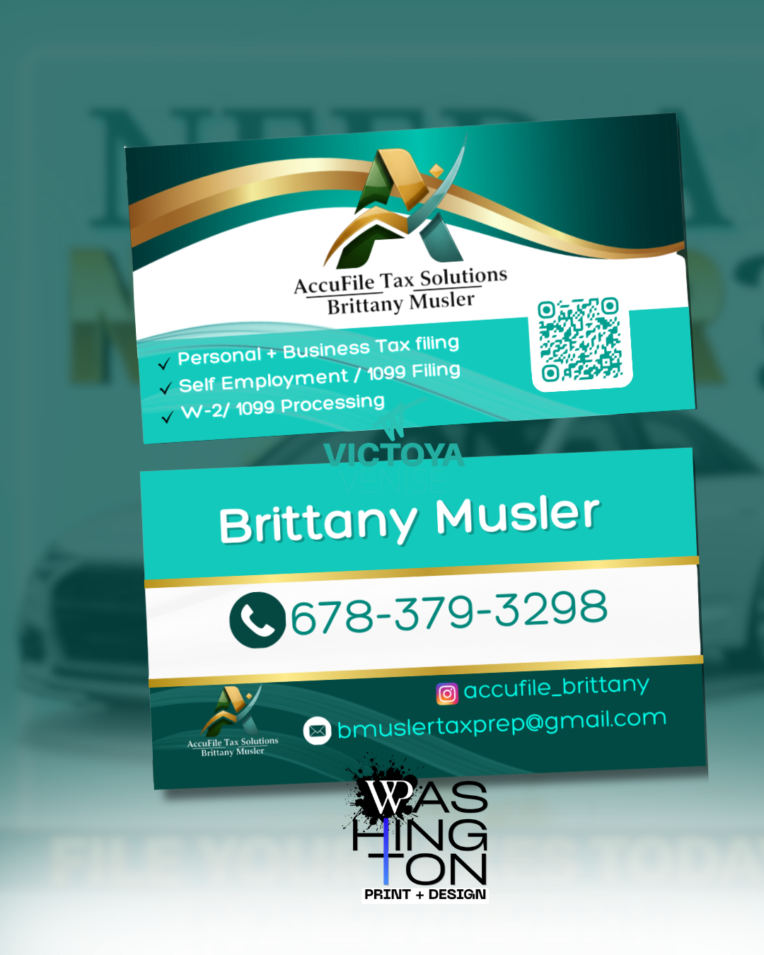 Tax Business Card Canva Template - Image 2